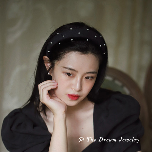 仲夏夜之梦丝绒珍珠宽边发箍