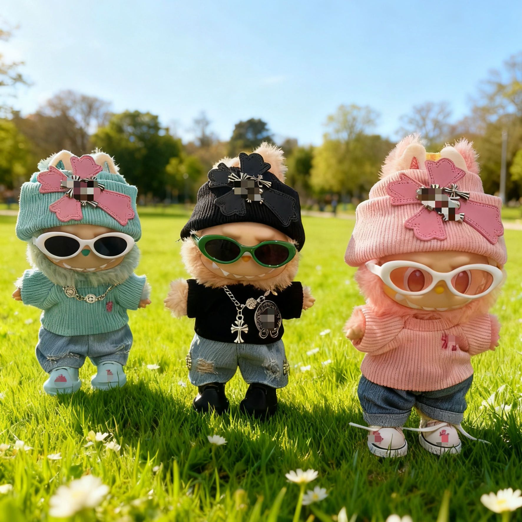 labubu拉布布娃衣玩偶公仔克某心潮流套装一二三代衣服新款