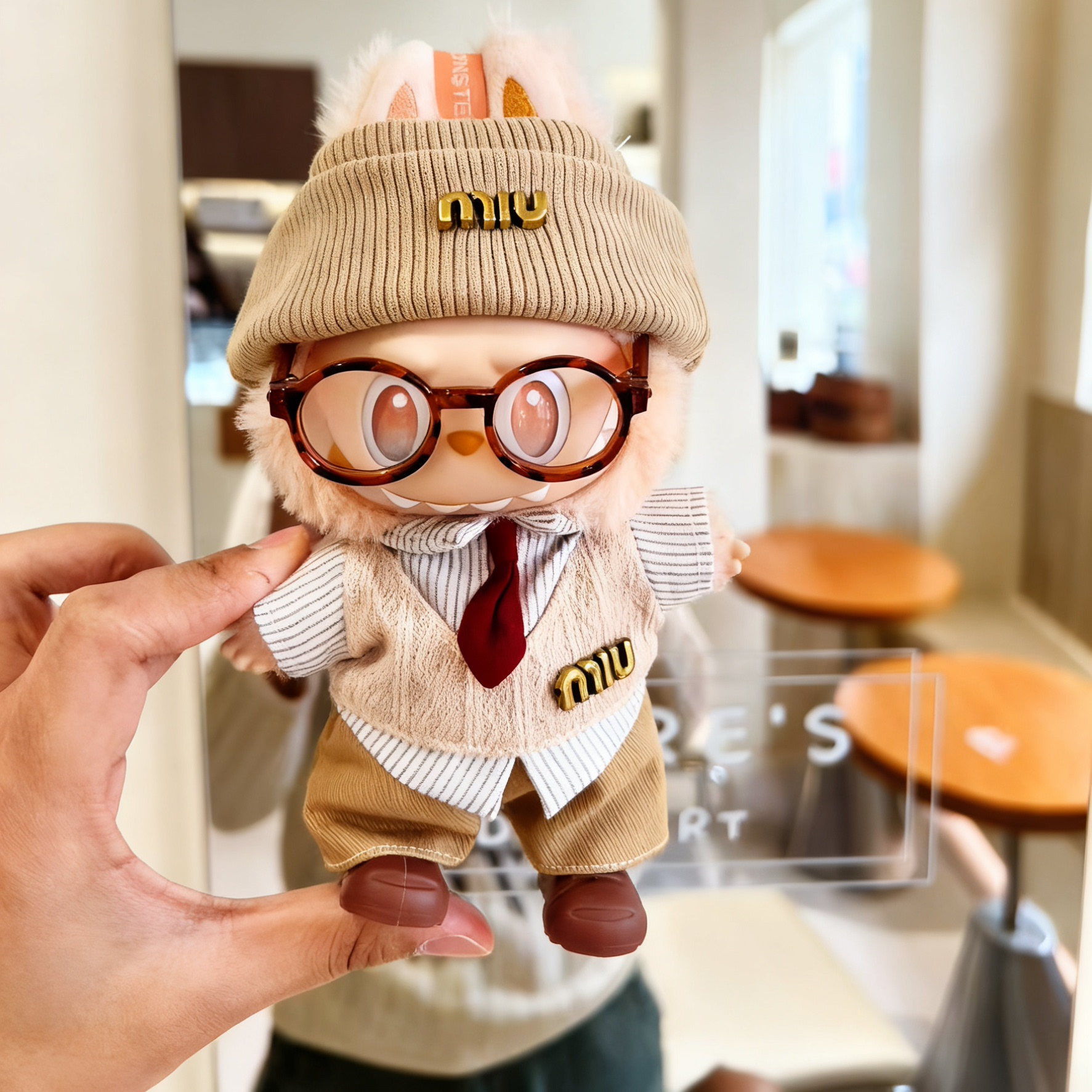 labubu拉布布娃衣欢乐一二三代衣服美拉德套装前方高能马卡龙衣服