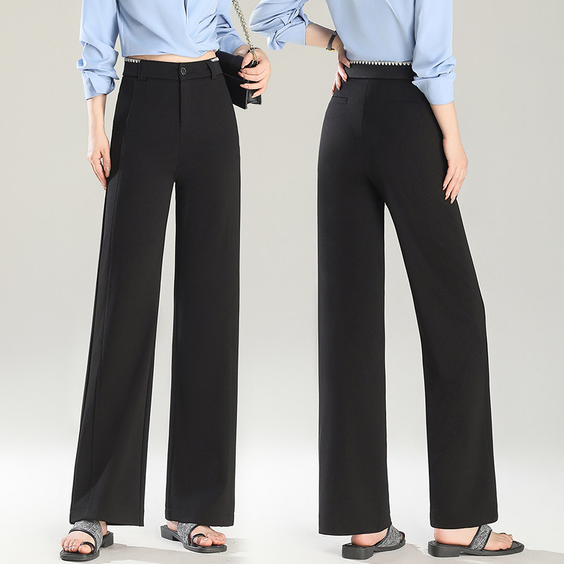 2026春夏新款高腰阔腿裤女垂感显瘦宽松直筒裤通勤休闲西装裤长裤