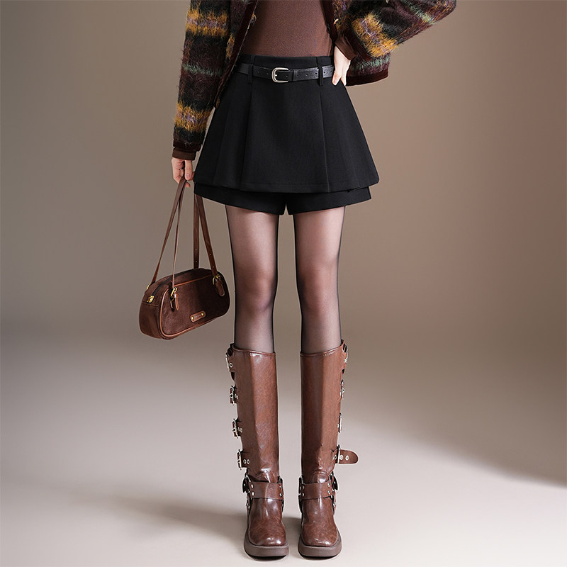 时髦减龄a字短裙裤女2025秋冬新款高腰显瘦减龄百搭休闲阔腿靴裤,女装/女士精品,裙裤,淘宝优惠券,粉丝福利购,淘宝优惠卷