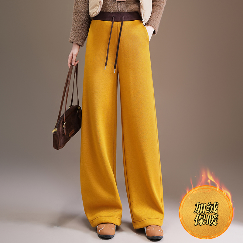 加绒香蕉卫裤直筒阔腿裤休闲长裤