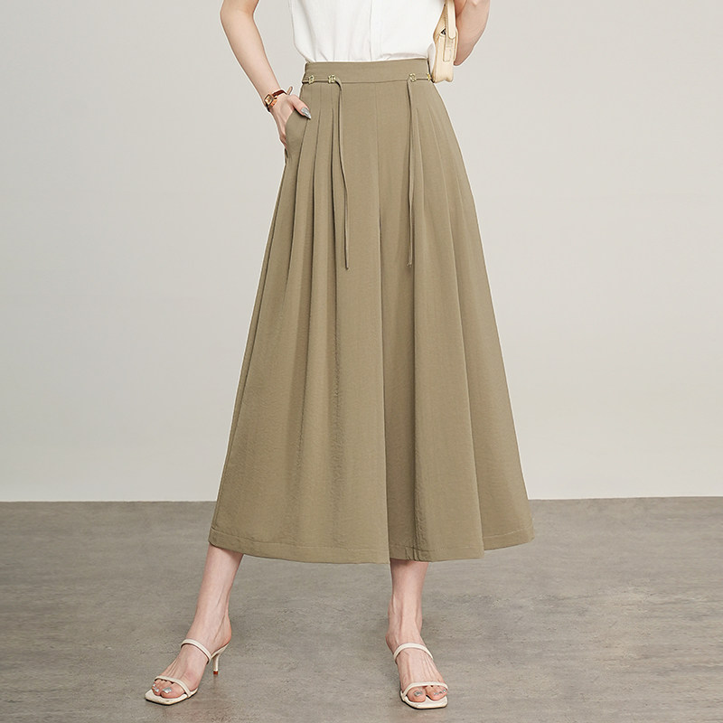 高腰阔腿裙裤2026新款女春季宽松垂感八分裤小个子显瘦休闲裤百搭