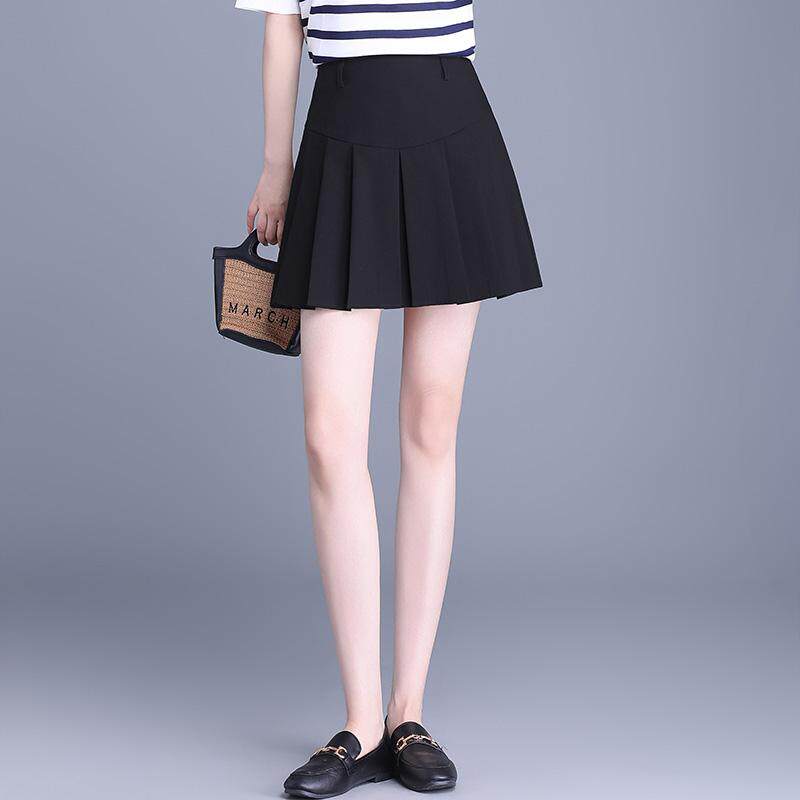 简约百搭短裙半身裙女2026新款春季高腰显瘦百褶小个子短款A字裙