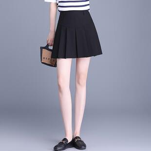 简约百搭短裙半身裙女2026新款春季高腰显瘦百褶小个子短款A字裙