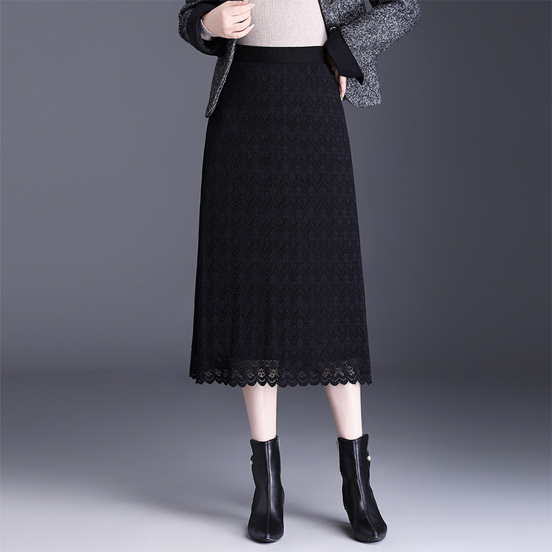 两面穿半身裙女2025秋季新款高腰显瘦气质中长a字包臀裙子蕾丝裙