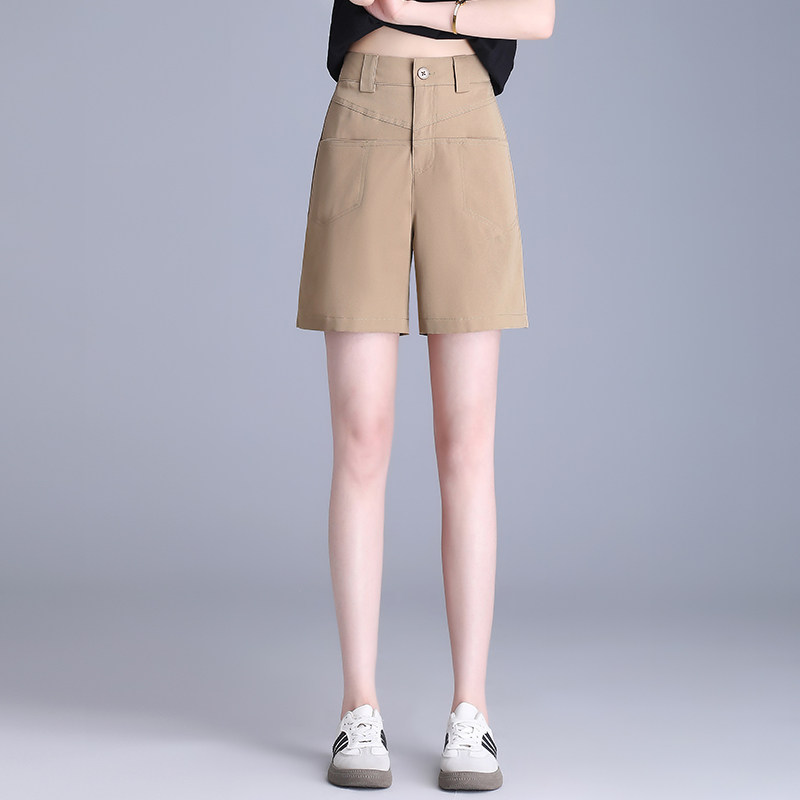 气质高腰休闲短裤女2026夏季薄款宽松显瘦小个子百搭极简百搭裤子
