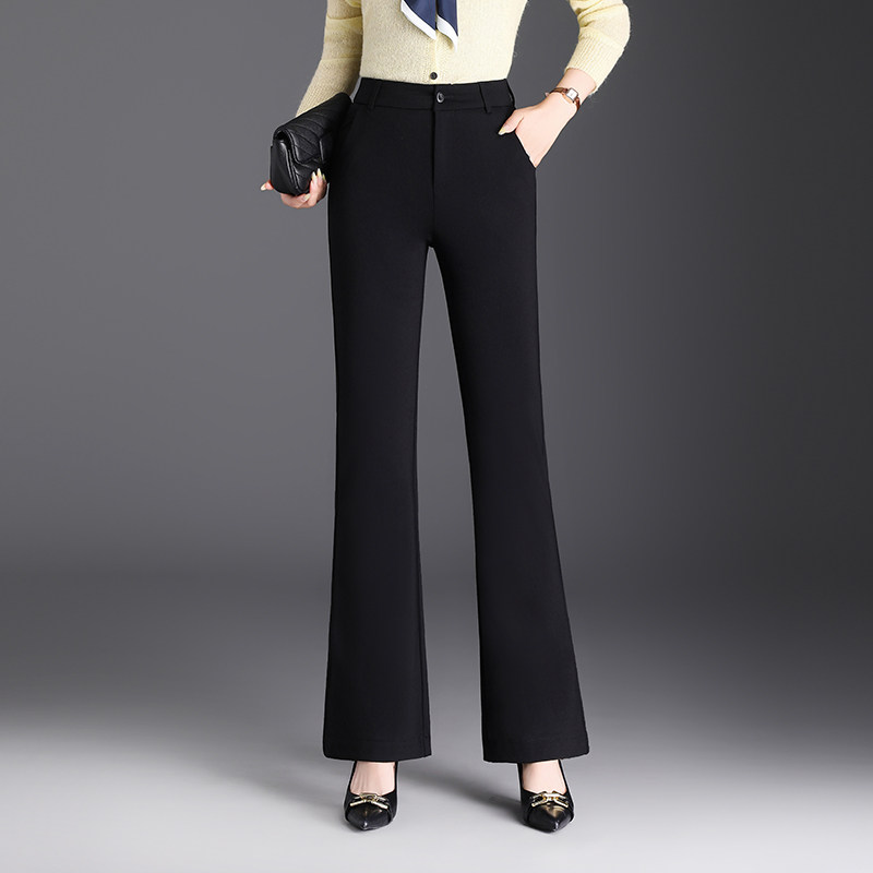 黑色微喇西装裤女春季2026新款高腰显瘦修身气质通勤喇叭裤长裤子
