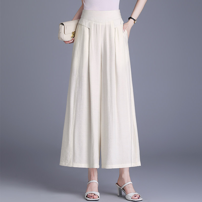 九分阔腿裤女2026春夏新款高腰垂感宽松休闲裤遮肉百搭裙裤大脚裤