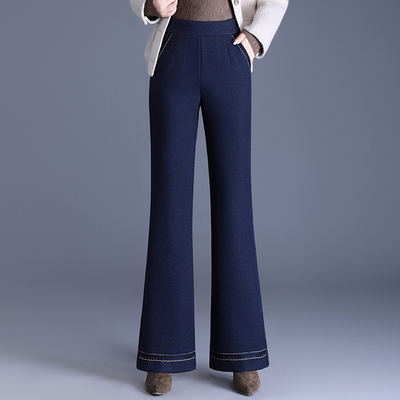 时尚牛仔微喇裤高腰显瘦休闲裤