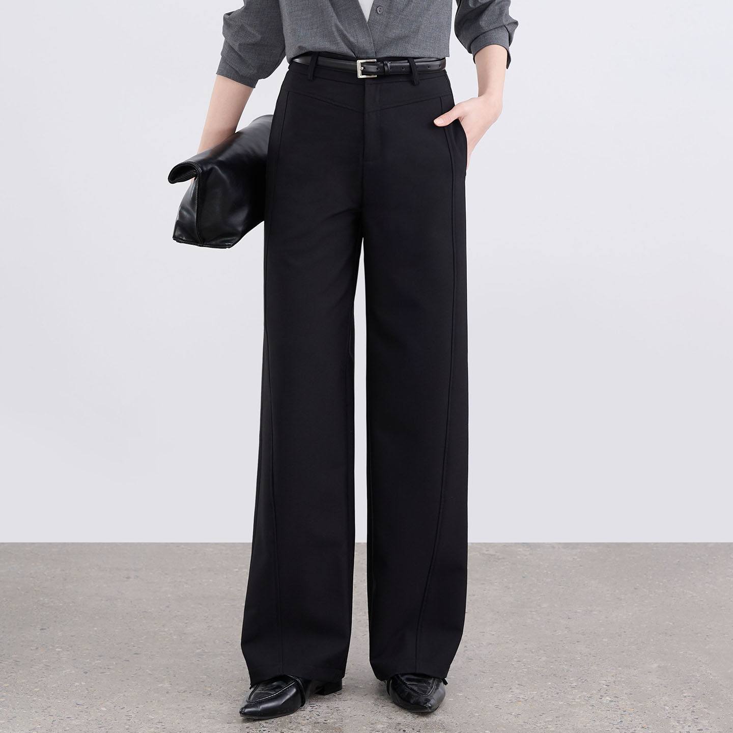 轻奢高腰阔腿裤女2026春夏新款垂坠感直筒西装裤通勤显瘦休闲长裤