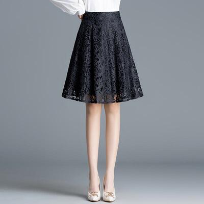 半身裙蕾丝短裙a字裙显瘦伞裙
