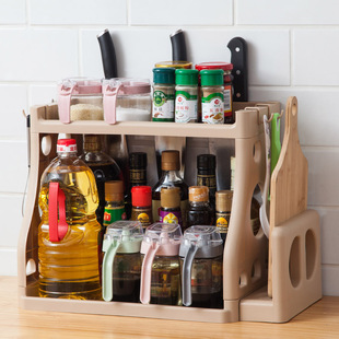 厨房调味料置物架放调料的架子架两层盒收纳架刀架家用佐料架塑料