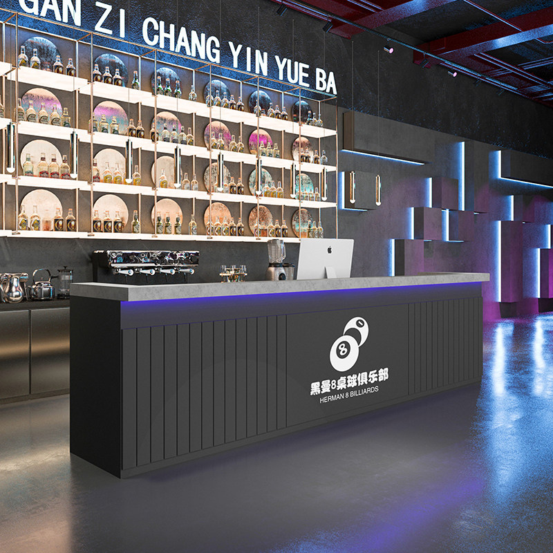 复古工业风吧台台球厅收银台ktv酒吧台健身房电竞酒店前台接待台