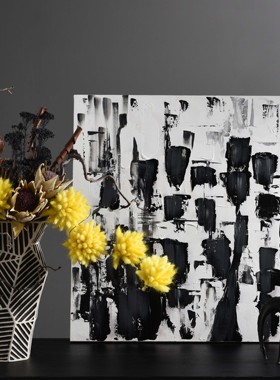 罗曼提新中式样板间花艺金属饮水马饰品摆件客厅电视玄关摆放组合