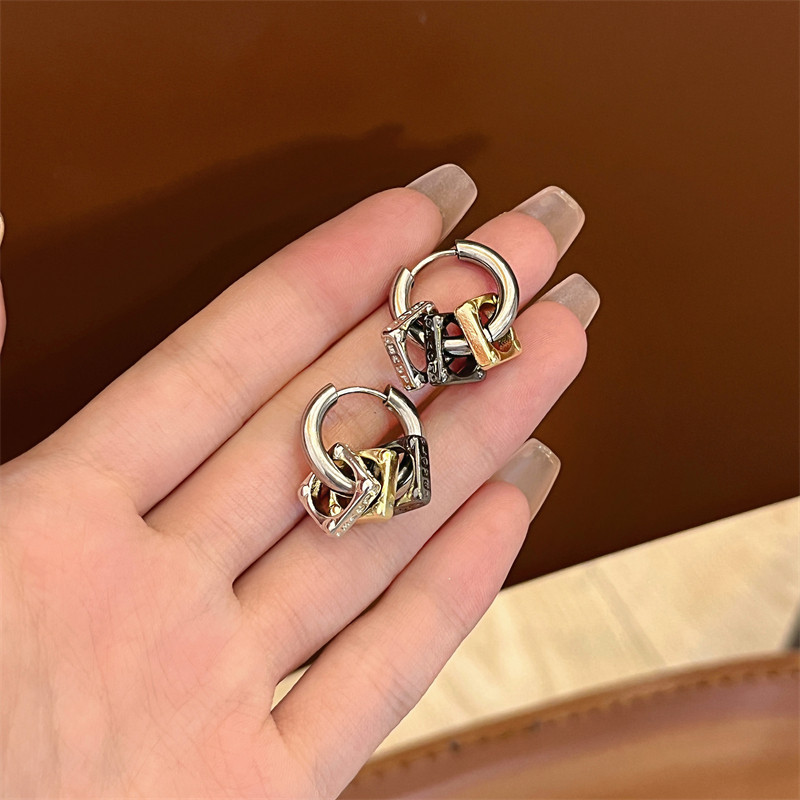 棉条虫日韩金属女嘻哈风耳环