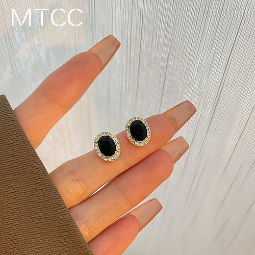 轻奢锆石耳钉女精致高级感