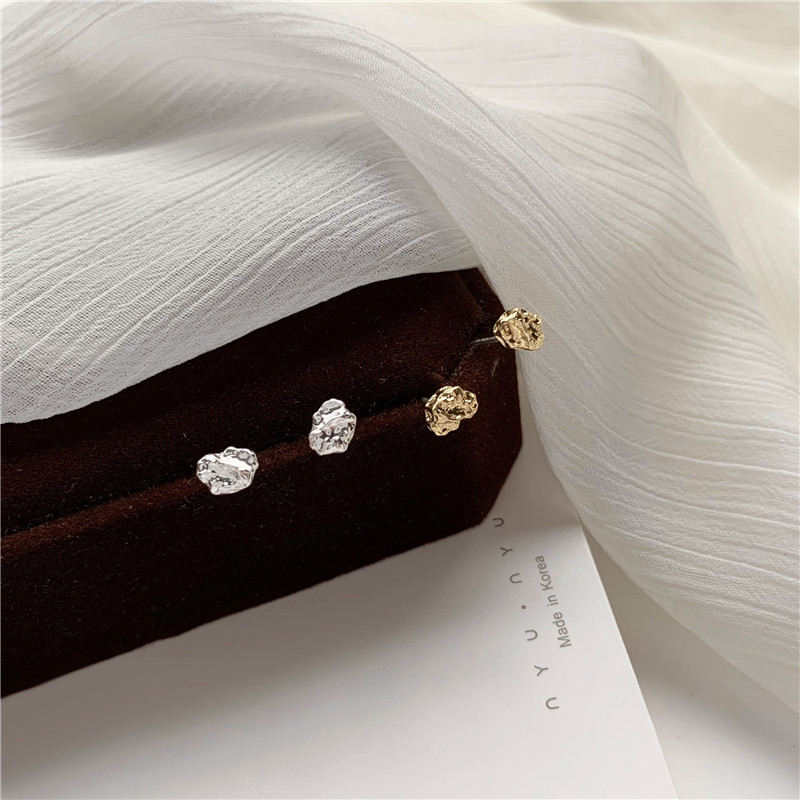 小耳钉韩国简约不规则凹凸感a58