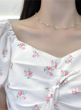 韩国气质简约满天星珍珠项链女甜美森系超仙少女锁骨链颈链D865