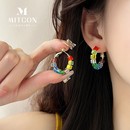 爆款 彩色方糖耳环女耳钉2024年新款 小众设计高级气质简约甜美耳饰