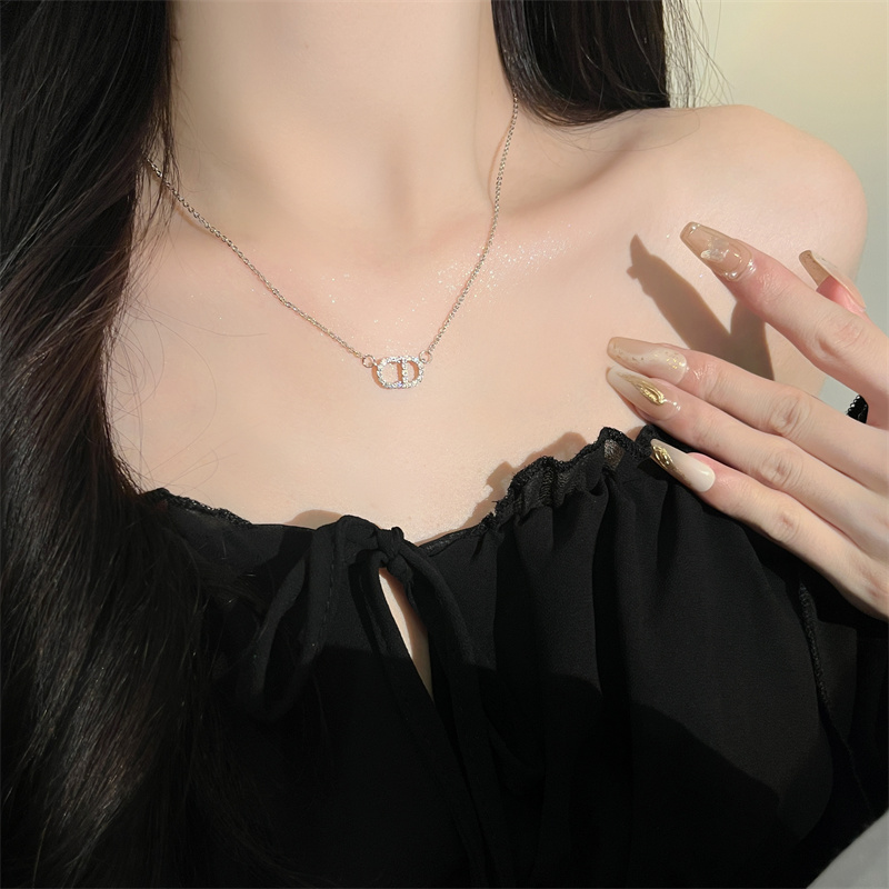 棉条虫字母CD项链女轻奢小众