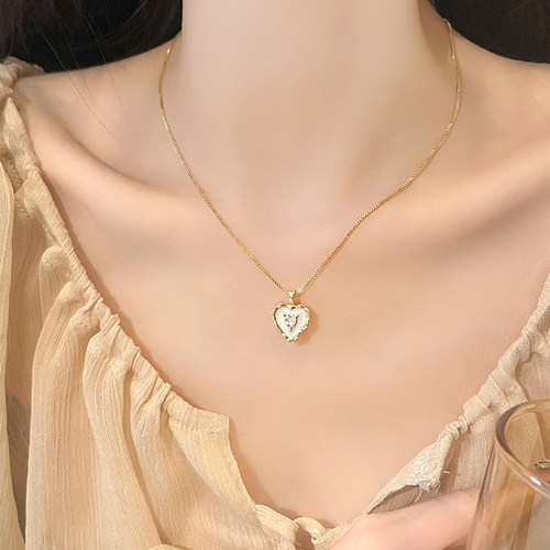 棉条虫合金合金女爱心项链