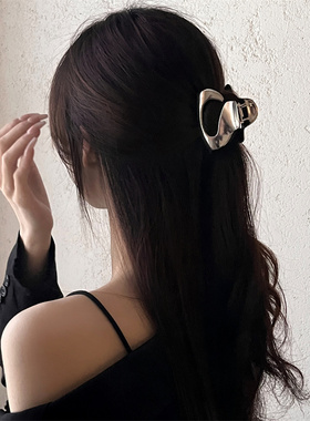 棉左女日韩银色鲨鱼夹发抓