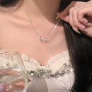 饰品 水波纹线项链女锆石项链女轻奢小众高级设计感锁骨链日韩个性