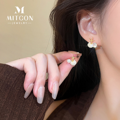 棉条虫日韩合金女海星贝壳珍珠