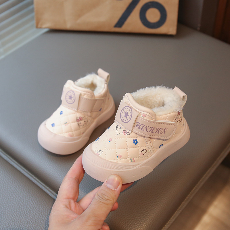 冬季宝宝棉雪地靴加绒学步鞋男女