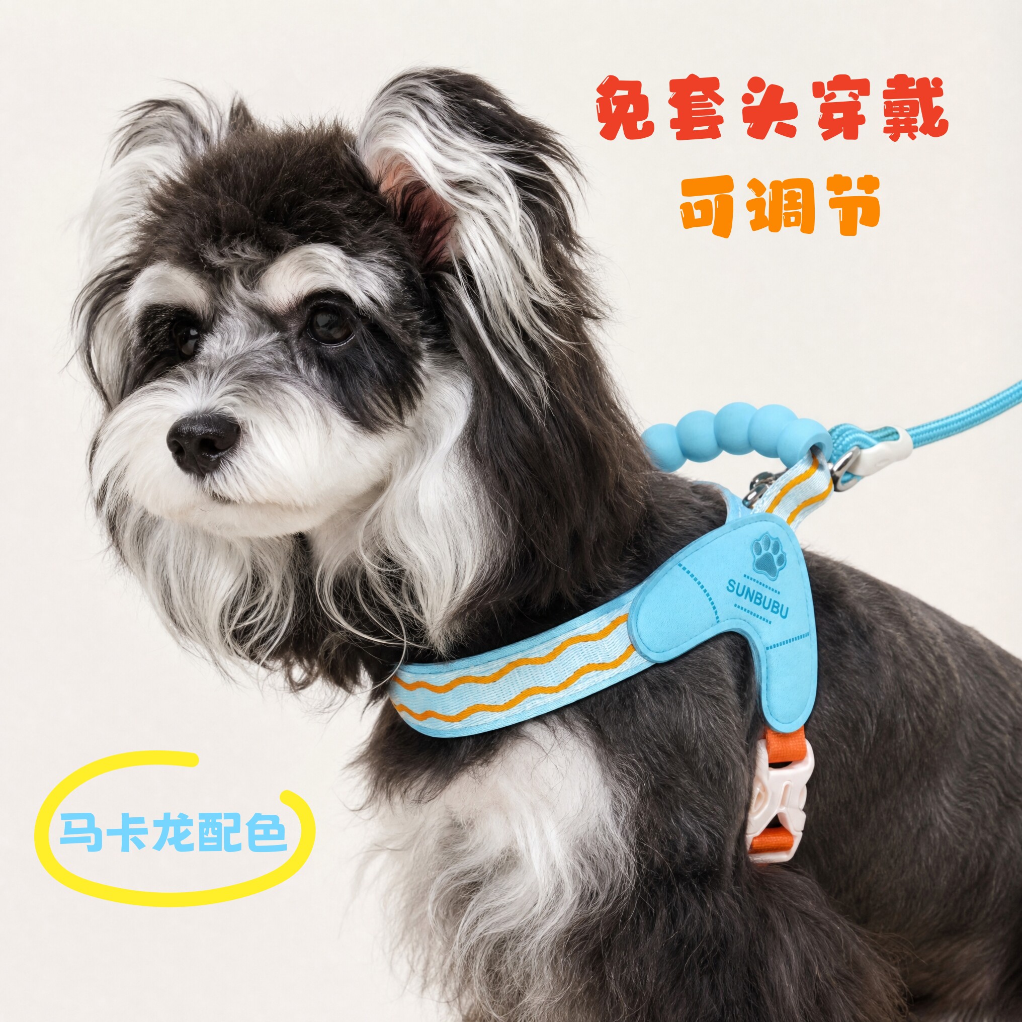 小型犬背心式防挣脱可调牵引绳