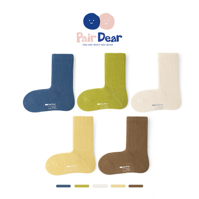 「100%棉」秋冬男童纯色直角袜