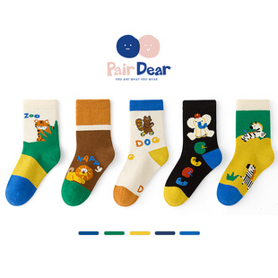 「春秋款」男童中筒袜纯棉a类宝宝秋冬男孩无骨吸汗儿童袜子秋季