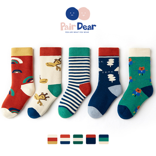 「加厚毛圈袜」儿童袜子冬款 加厚绒袜子男童冬长筒儿童厚袜子冬季