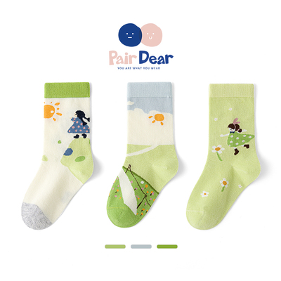 「茶园少女」女孩春秋无骨袜子