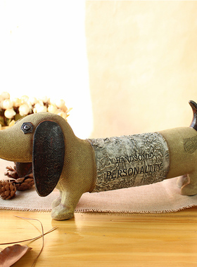 美式乡村风创意动物摆件软装饰品鱼狗鹿电视柜隔断家居装饰工艺品