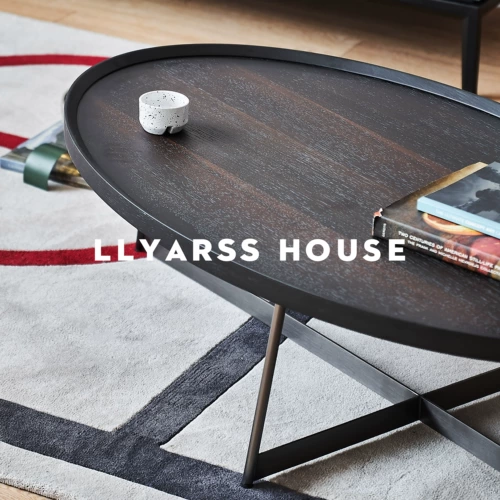 Llyarss Lias/Овальный журнальный столик/итальянский минималист/1,2 м/копченой