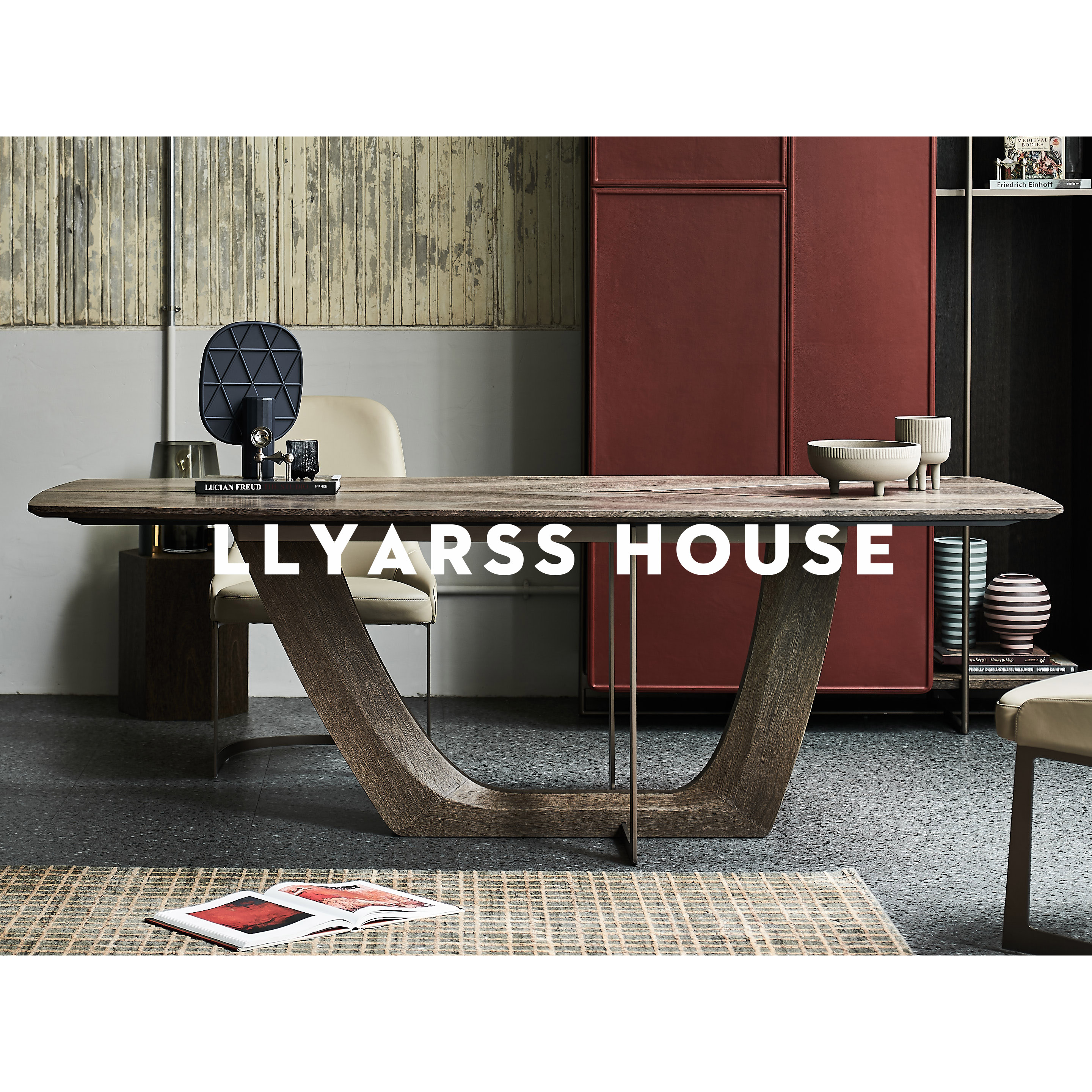 利亚斯意式轻奢风金属漆餐桌