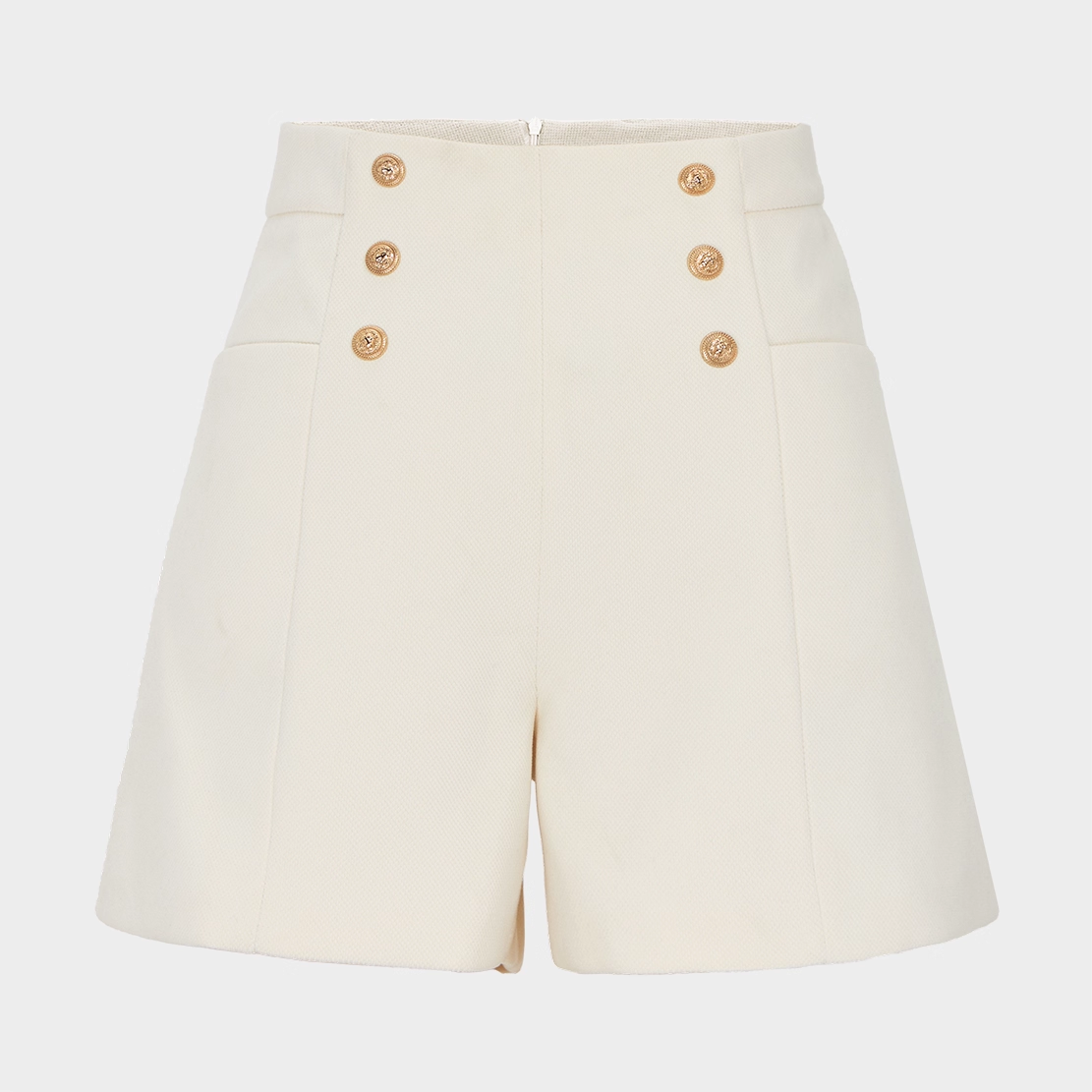 【添添kindiy】高腰双排扣短裤A字裤显瘦时尚百搭简约女裤流行