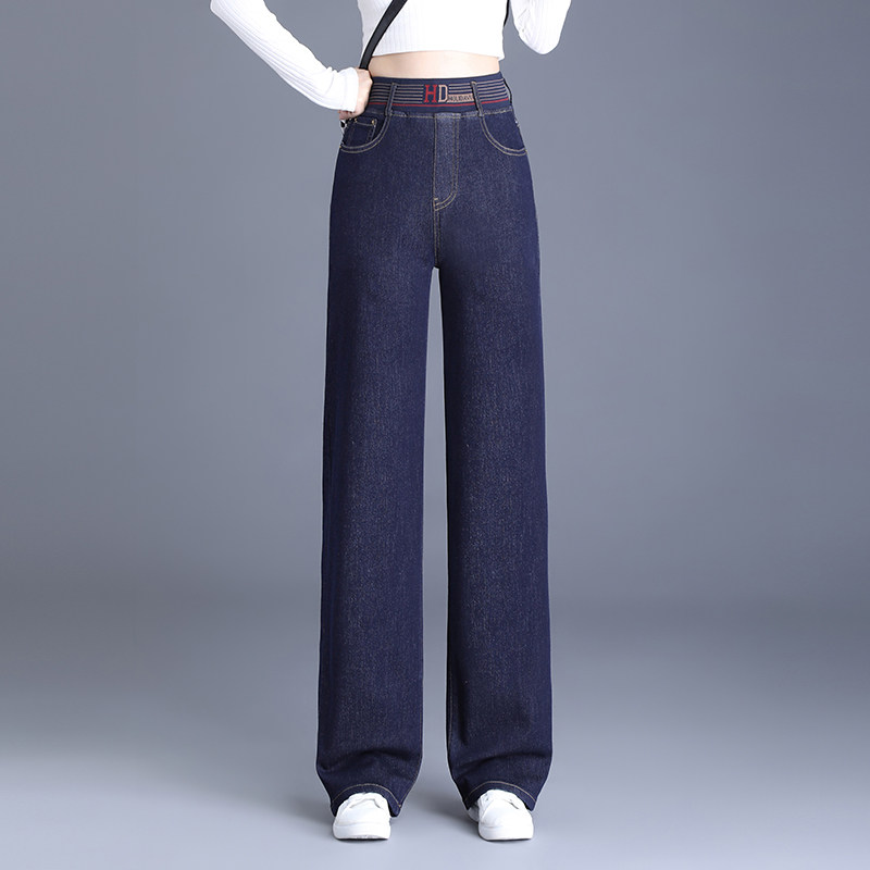 直筒宽松做旧水洗牛仔裤