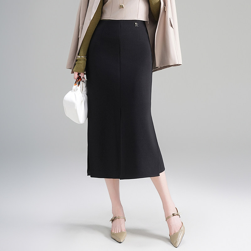设计感包臀裙女黑色显瘦半身裙2025春季新款高腰时尚法式鱼尾半裙