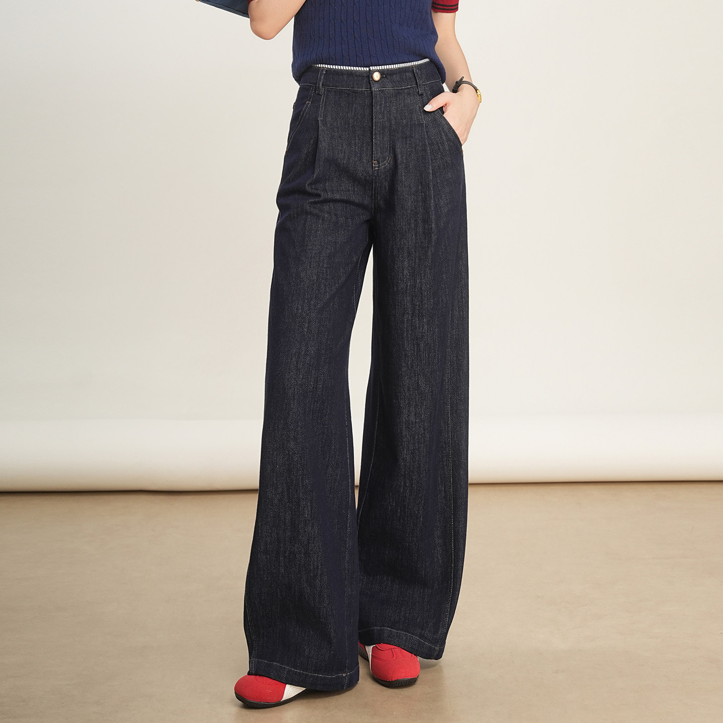 2025年新款阔腿牛仔裤女秋季新品高腰宽松显瘦直筒裤休闲拖地裤