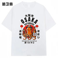 Osaka T-shirt, Osaka Dotonbori Drunken Octopus, Black Gate Fish Market Pufferfish theme short-sleeved T-shirt, 1990s thumbnail 2
