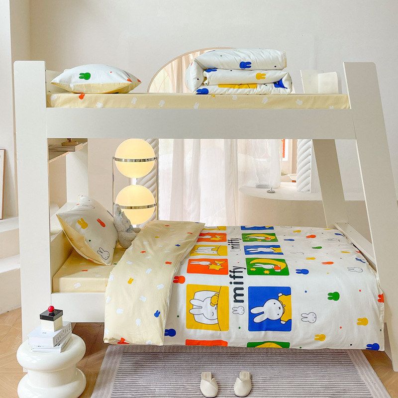 米菲兔学生宿舍三件套40支纯棉床上用品大学生寝室全棉床单被套