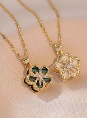 项链女 网红时尚个性设计旋转雪花流行锆石气质跨境销售简约项链