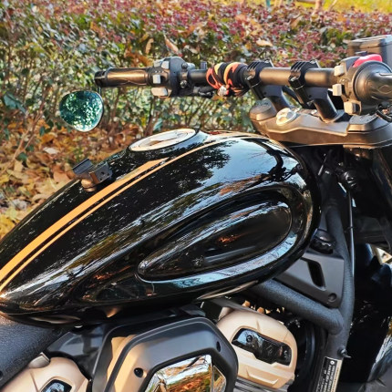 适用凯旋bobber手把镜 T100 T120攀爬者900英伦风复古车把反光镜
