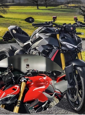 适用于杜卡迪大魔鬼Monster821 1200 1200S 改装广角凸镜面车把镜