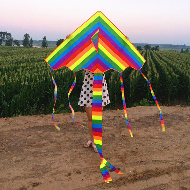 新款彩条风筝彩虹成人儿童微风易飞初学者三角卡通厂家直销1.2米,运动/瑜伽/健身/球迷用品,风筝,淘宝优惠券,粉丝福利购,淘宝优惠卷