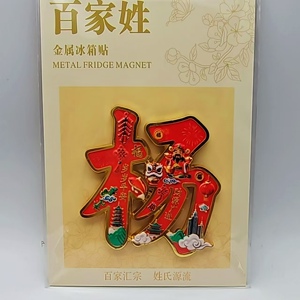 百家姓杨姓金属磁吸浮雕冰箱贴文创伴手礼装饰门贴姓氏金属冰箱贴