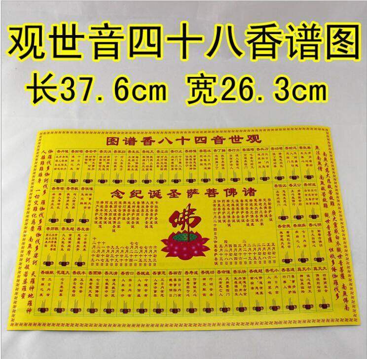 四十八香谱图 纸质烧香图解  烧香图解